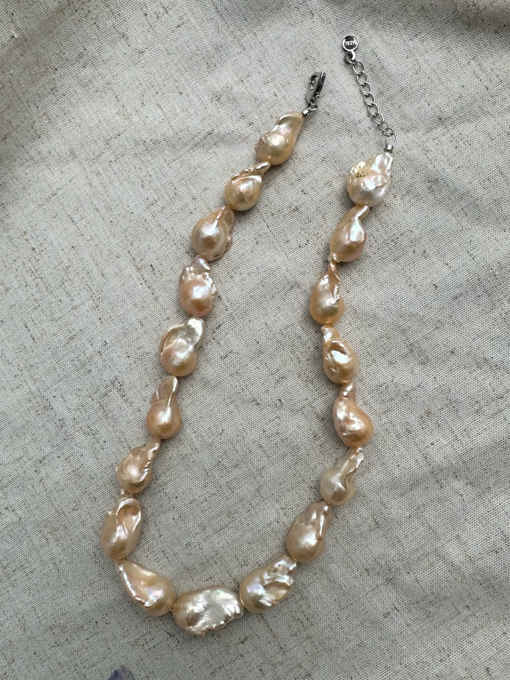 Genuine Luster Pink Freshwater Baroque Pearl Necklace 17-18.5”